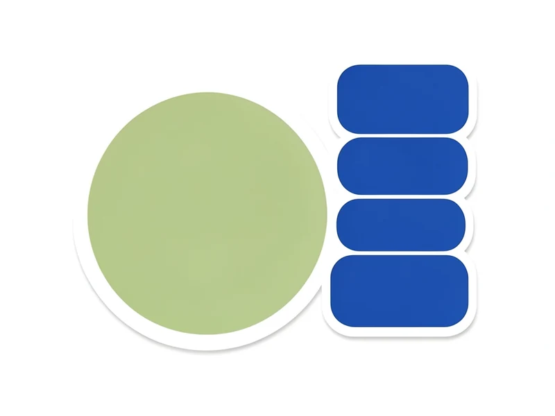 A single plain circular coin outline with a small stack of blocks beside it at a taller height, representing over-collateralized backing