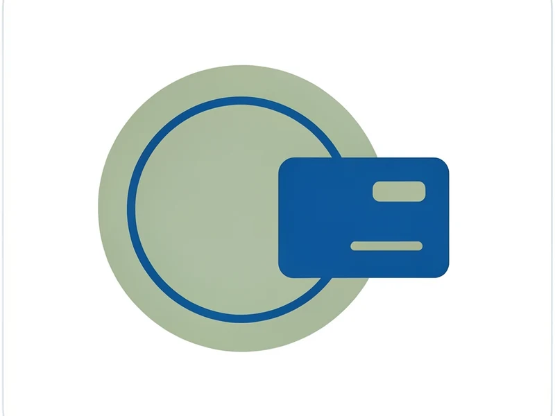 A single plain circular coin outline with a small payment-card icon beside it, representing payment-network integration