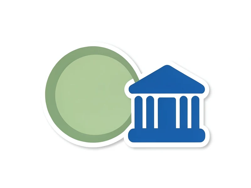 A single plain circular coin outline with a small institutional building icon beside it, representing a regulated reserve fund